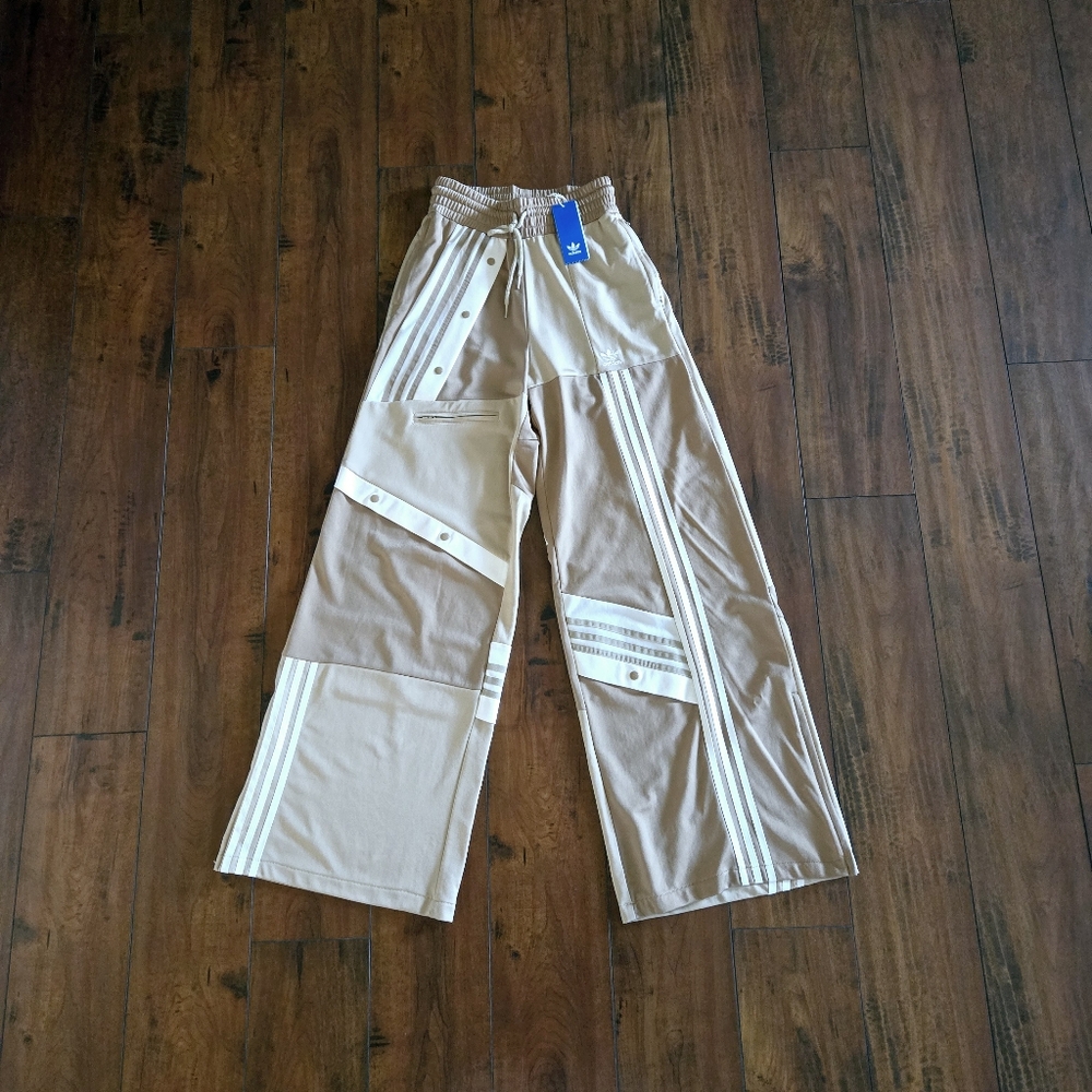 Adidas x Danielle Cathari Loose-Fit Wide Track Pants Linen/Khaki Women's Size S - Picture 5 of 12